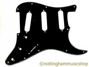 BLACK 3 PLY STRAT PICKGUARD 3PLY D